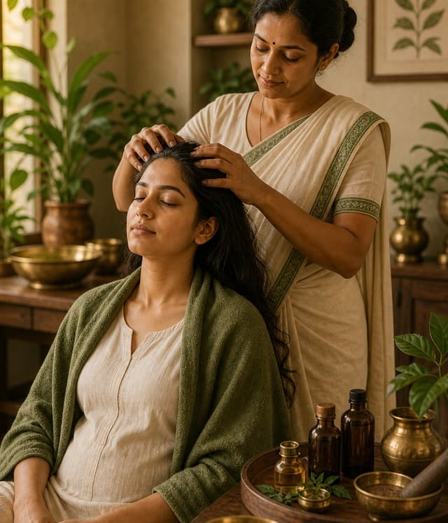 Ayurvedic therapy room